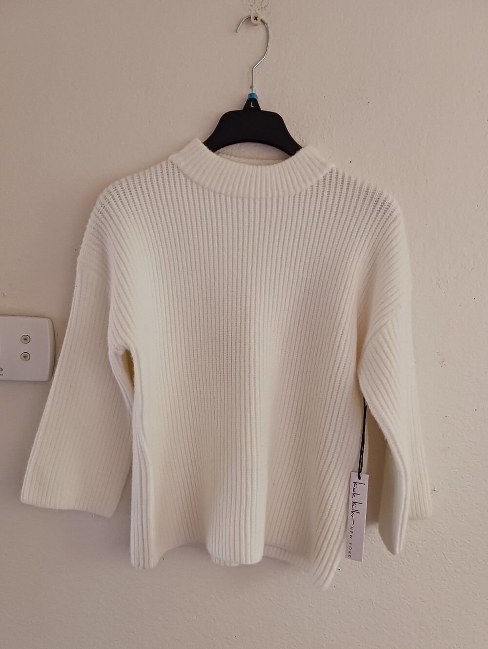 Nicole Miller Ribbed Mid Sleeve Sweater